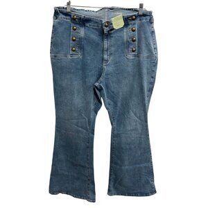 Rygrass NWT High-Rise Super Flare Jeans With Button Detail Denim Sz 20W